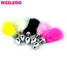 120mm colourful fox tail anal tail erotic toy metal butt plug adult sex toy for man gay couples anal plug tail