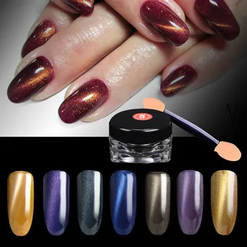 Hot 1g/box 3D Effect Cat Eye Magnet Powder Dust UV Gel Polish Environmental Magic Mirror Nail Art Glitter Pigment DIY Nail Tools