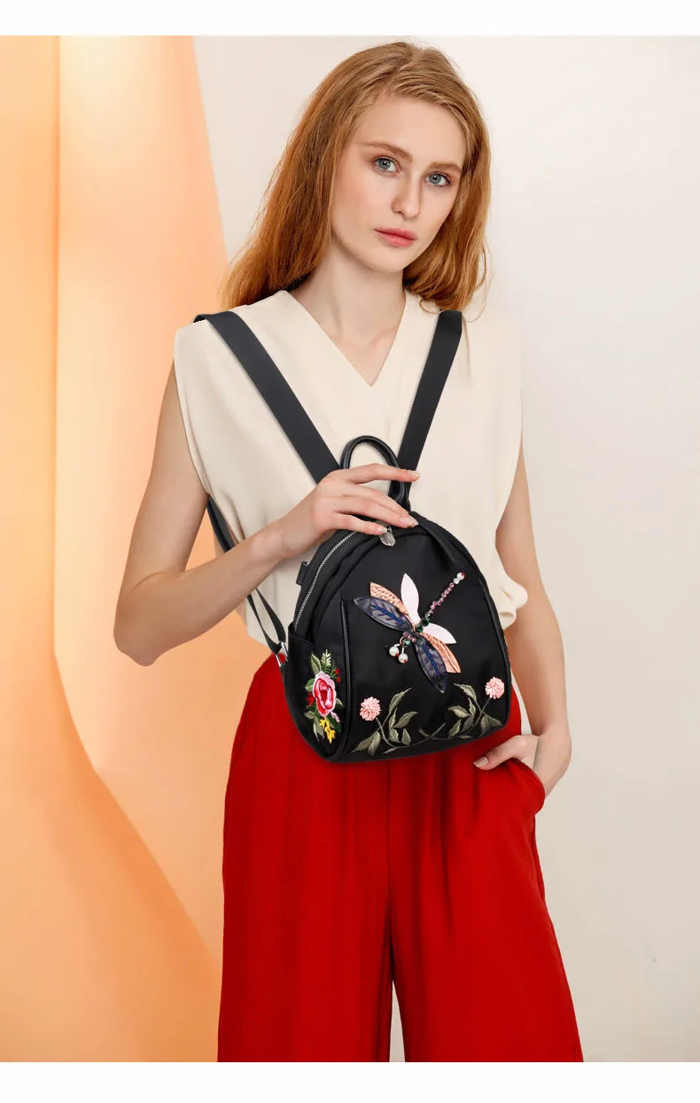 Женские подростковый рюкзак для девочек Стрекоза рюкзаки для путешествий сумка на плечо Маленькие винтажные рюкзаки Удобные сумки