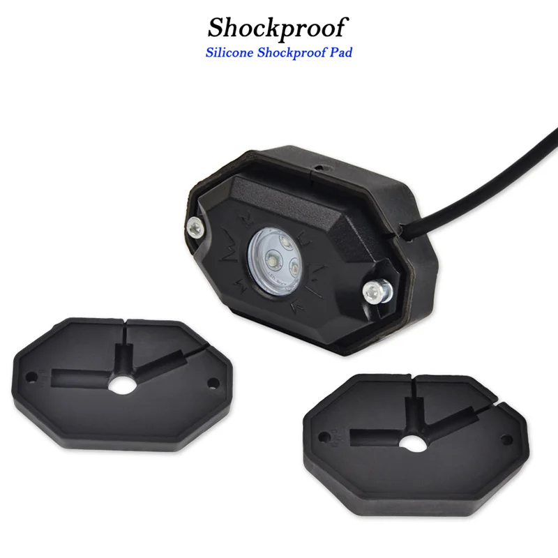6Pods RGB LED Rolling Rock Light Kit 9W IP68 Bluetooth Music Mode Flashing Multicolor Control For Jeep Wrangler Boat Waterproof