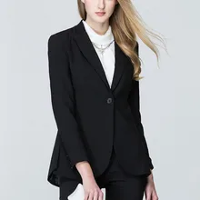 Весна и осень плюс Размеры дамы Бизнес Костюмы заказ черный Для женщин офисная мода носить работают профессиональные Костюмы