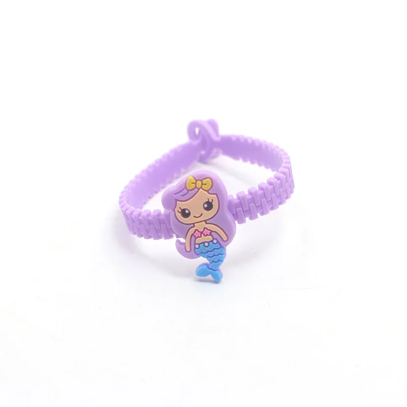 10 шт./лот Единорог/Фламинго/Русалка Вечерние резиновый браслет украшения для дня рождения детский душ подарки на праздник - Цвет: Mermaid purple