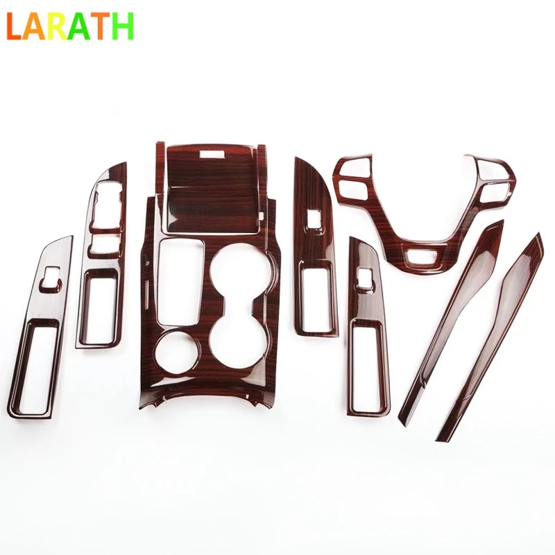 

The New ABS Brown Wood Paint Interior Console Steering Gear Shift Storage Box Window Switch Trim For Ford Explorer 2016 2017 LHD