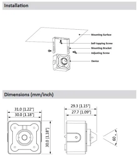 DH IPC-HUM8431-L4 4MP скрытый Пинхол сетевой объектив камеры 2,8 мм фиксированный Пинхол объектив