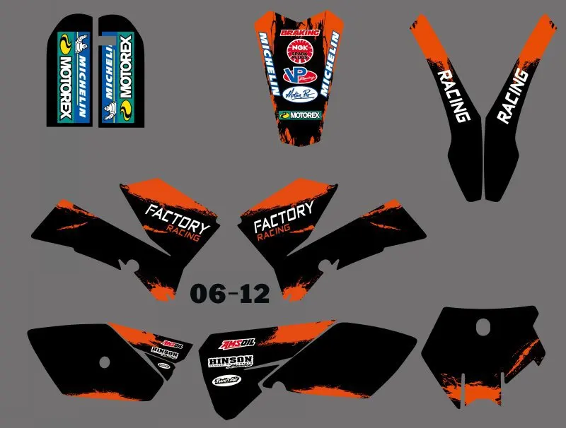 Набор стикеров H2CNC для KTM 85 SX SX85 2006 2007 2008 2009 2010 2011 2012|sticker kit|team graphicsdecal kit |
