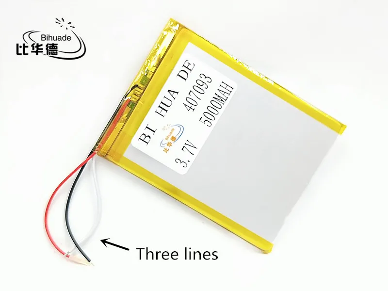 3 линии новый аккумулятор 407093 7 V 5000mAh литий полимерный с защитной доской для
