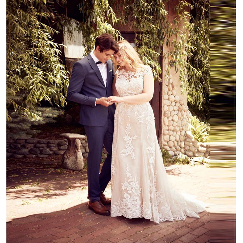 

Verngo Mermaid Wedding Dress Ivory Lace Appliques Wedding Gowns Sexy Bride Dress Plus Size Mermaid Wedding Dresses Vestido Noiva