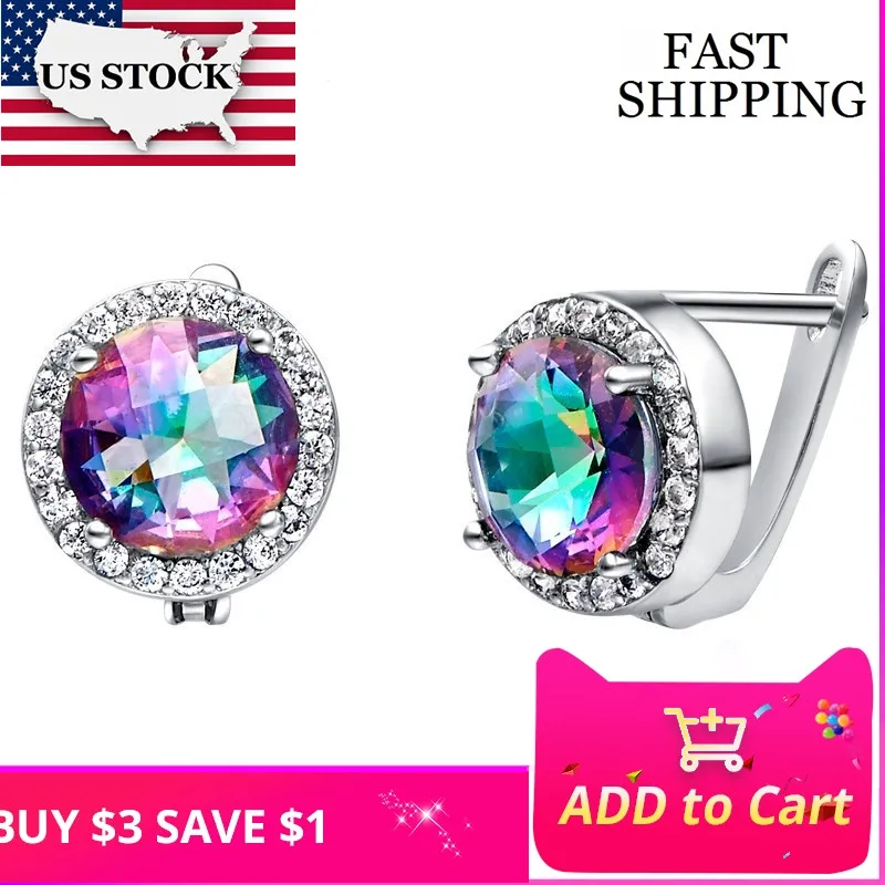 США серьги Мистика для женщин Радуга Pendientes Brincos серебряные ювелирные изделия бижутерные серьги Подарки Uloveido R198