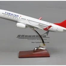 40 см, модель самолета турецких авиалиний B737, авиационная модель Турции, модель самолета Boeing 737-800, модель самолета Airbus, игрушка для взрослых, подарок
