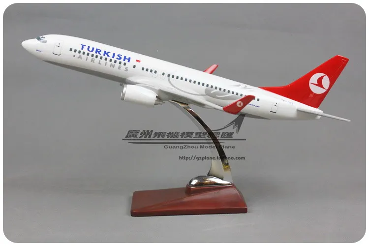 40 см смолы Турецкая Airways модель самолета B737 авиации модели-Турция Боинг 737-800 Airbus самолет модель взрослых игрушка в подарок