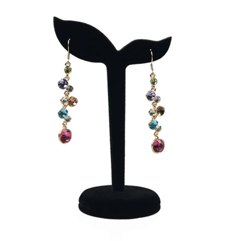 New Arrival Black Color Velvet Earring Display Stand Props Stud