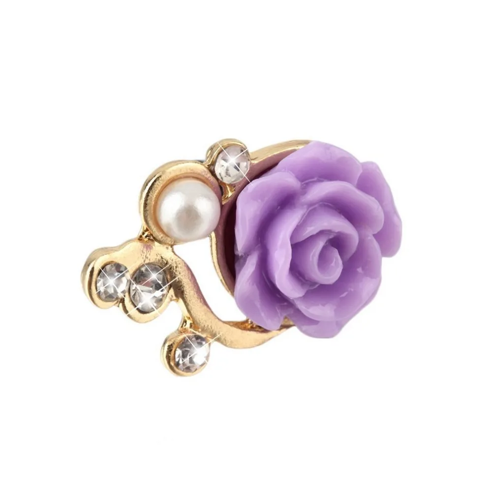 ONLENY Universal Rose Flower Anti Dust Plug For 3.5mm Mobile Phone Accessories Headphone 3D Crystal Bead Pear For iPhone 5 5s 6