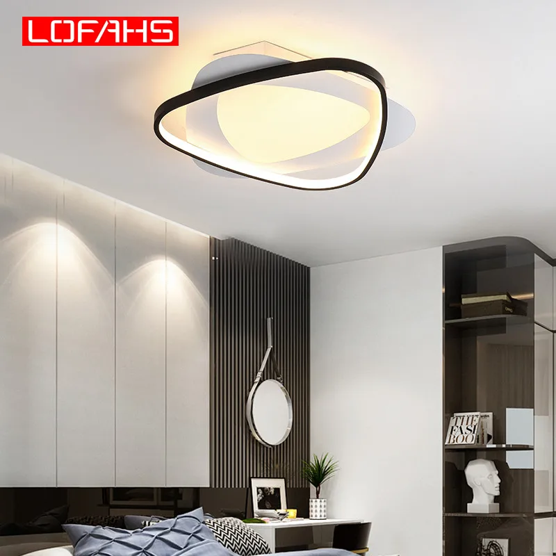 

LOFAHS Lello triangle Modern led ceiling lights lamp for living room bedroom White with Black High power ceiling lamp fixtures