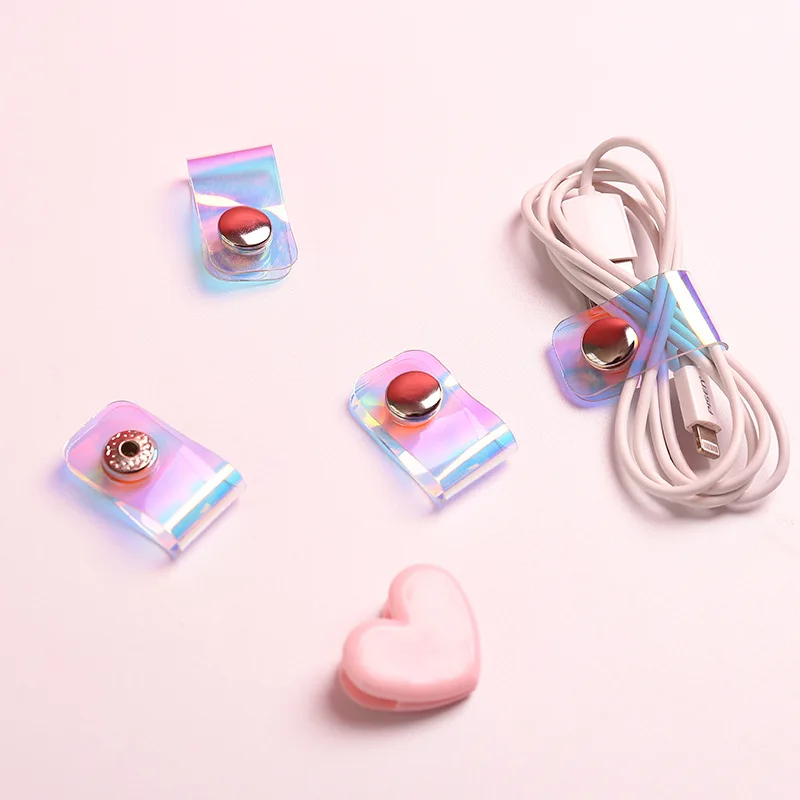 

Fixed Fit Cable Wire Clips Line Storage Clip Laser Snap Button Winder Portable Earphone Data Cable Buckle Storage Rack Organizer