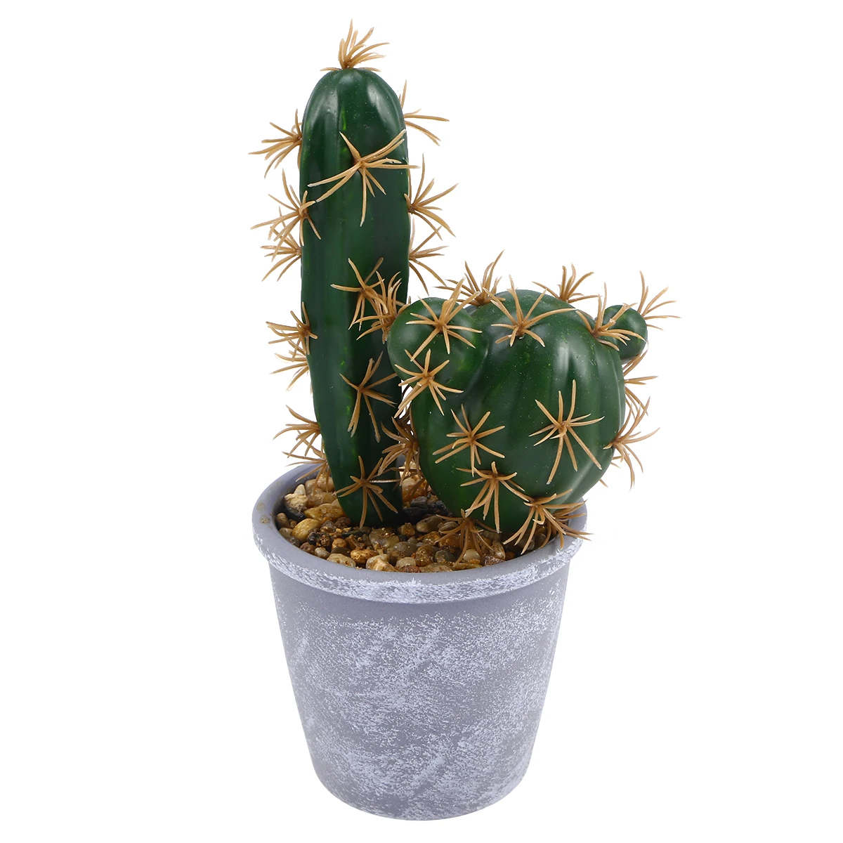 

1 Pc Simulation Tropical Plants Creative Artificial Ball Cactus Fake Potted Bonsai Decor For Home Office Cafe (Pot Included)