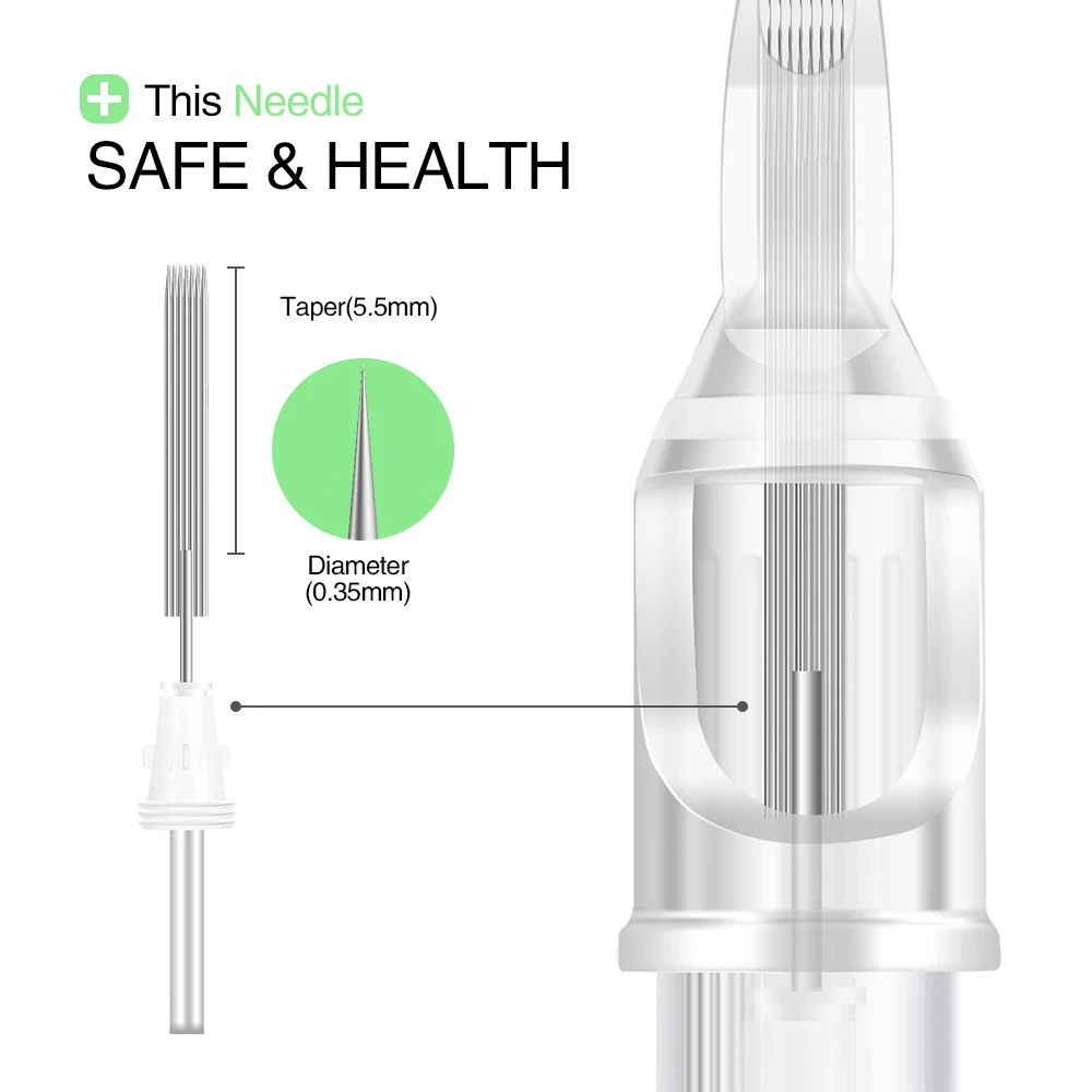 Клеймо 20 шт. картридж иглы одноразовые Перманентный макияж пирсинг иглы татуировки тела и искусства EN08-FS