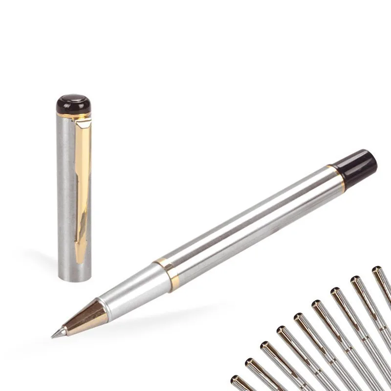 

Signature Pen Office Stationery Metal Pen Male and Female Neutral Pen Silver Advertising Pen
