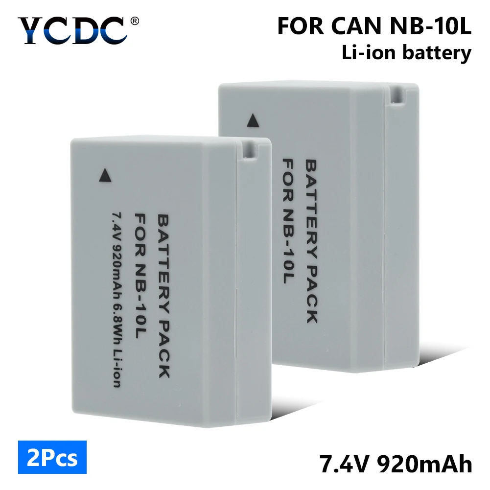 1/2 шт NB-10L NB10L NB 10L Аккумулятор для камеры Canon PowerShot G3 X/G15/G16/SX50HS/SX60 HS SX60HS 7,4 V 920mAh литиевая батарея