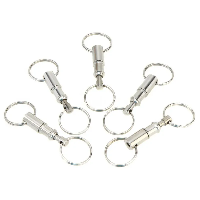 Separable Sliver Metal Dual Key Ring Key Chain Keys Storage Holder 8cm