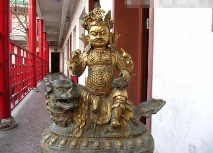 USPS to USA S3078 24&quot Tibeta Buddhism Copper Bronze gild Vaishravana God of wealth Buddha Statue (B0328) | Дом и сад
