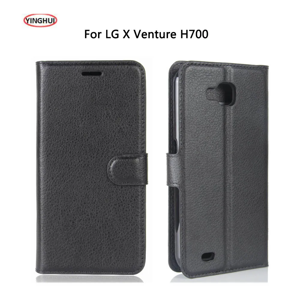 

YINGHUI For LG X Venture H700 Case Luxury PU Leather Back Cover Fundas For LG X Venture Case Flip Protective Phone Bag Skin Capa