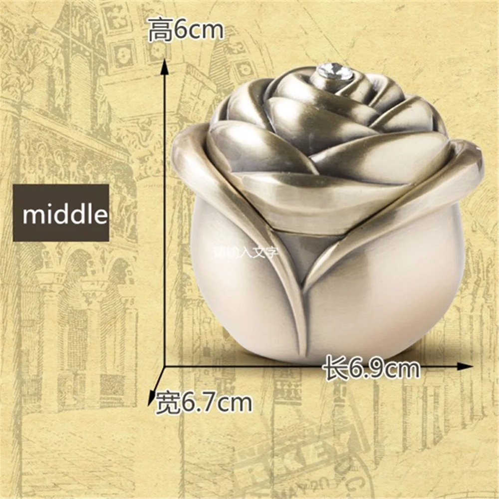 Metal European style Jewelry Storage Box Packaging Wedding Box Rose type Marriage Ring