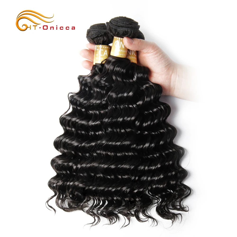 

Peruvian Deep Wave Hair Bundles Hair Extension Natural Color 100% Human Hair Weave Bundles 1/3/4 Pieces 8-24 inch Non-Remy