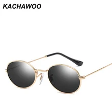 Kachawoo, черные маленькие овальные солнцезащитные очки, мужские, зеркальные, металлическая оправа, Ретро стиль, солнцезащитные очки для женщин, аксессуары для лета, пляжа,, UV400