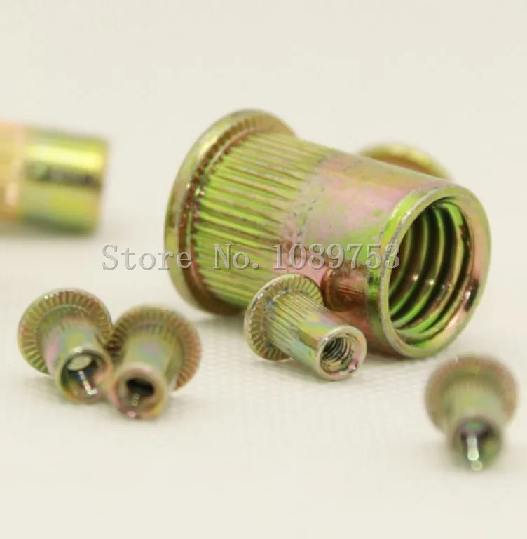 20Pcs M3 M4 M5 M6 M8 Zinc Plated Carbon Steel Knurled Nuts Rivnut Flat
