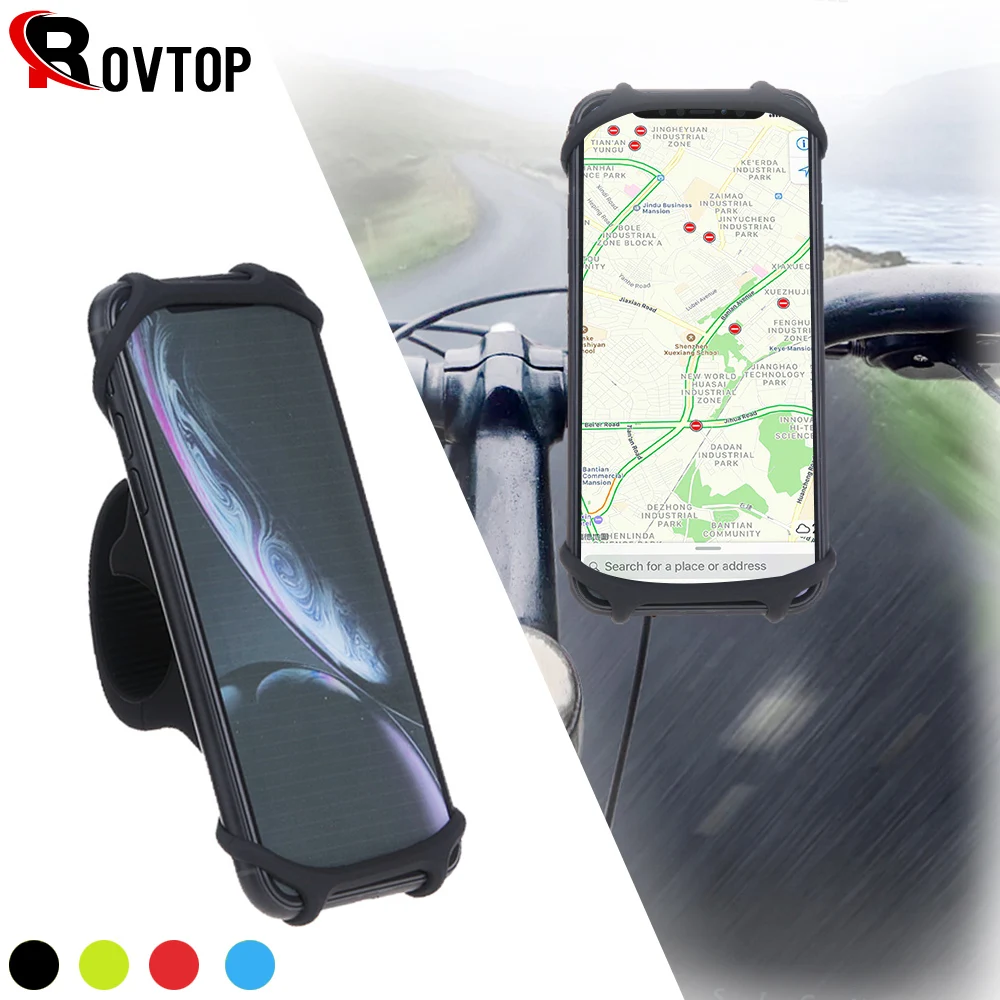 Rovtop Bicycle Phone Holder for IPhone Samsung Universal Mobile Cell Phone Holder Bike Handlebar Clip Stand GPS Mount Bracket