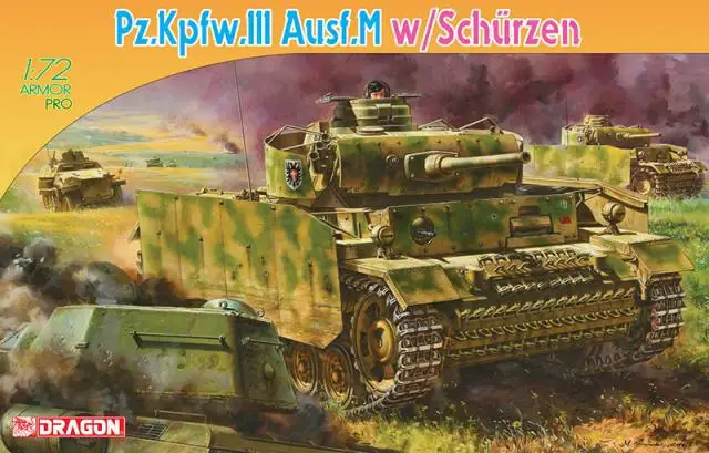 Dragon 7323 Pz Kpfw III Ausf M w Schurzen 1 72 Plastic Kit