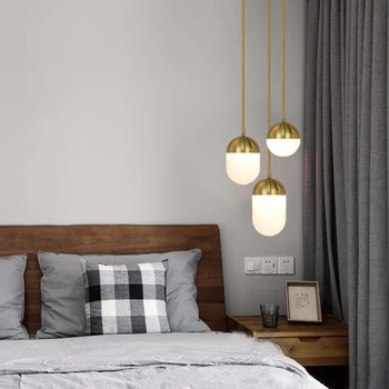 

Modern Restaurant Bar Pendant Lamps Nordic Simple Bedroom Glass Ball Hanging Lamp Living Room Gold led Pendant Lights Fixture