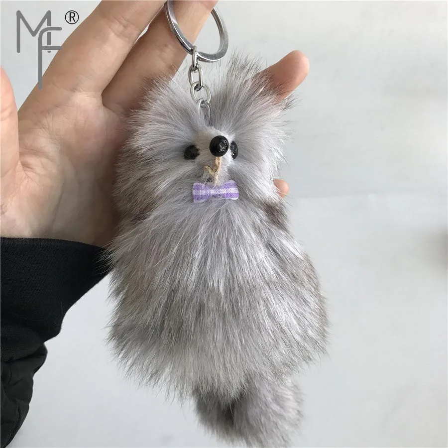 Magicfur брелок для ключей из натурального Лисьего меха с помпоном синего лисьего