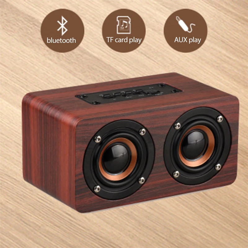 Ретро деревянный беспроводной Bluetooth 4 2 динамик HIFI двойной громкоговоритель 3D