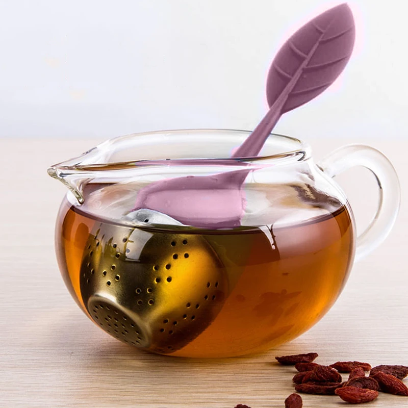Силиконовые Чай заварки формы листьев Фильтр для заварки для вкладыша зерна чайные чашки, кружки Чай pots