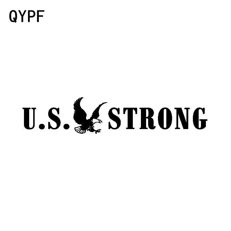 

QYPF 18CM*3.6CM Fashion US STRONG EAGLE Vinyl Car Sticker Decal Graphical Decor Car-styling C15-0890