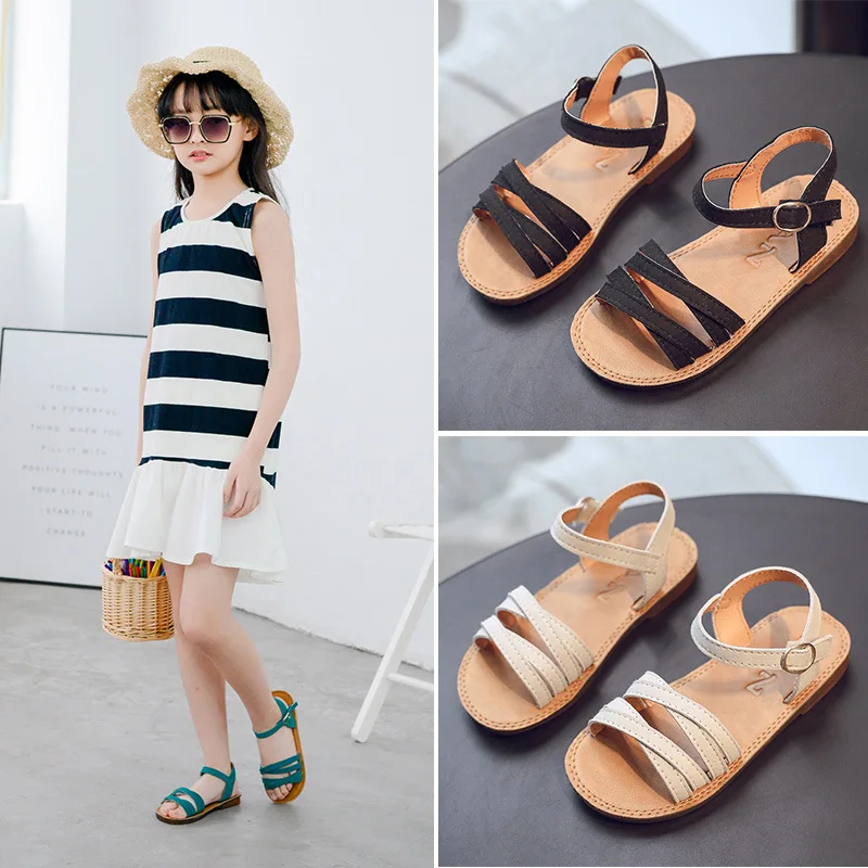 Girls Sandals Summer New Children Shoes Classic Kids Flats Little Girl Shoes 3-12 Years Old Child Beach Shoes Leather Sandals Girls Sandals Summer New Children Shoes Classic Kids Flats Little Girl Shoes 3-12 Years Old Child Beach Shoes Leather Sandals