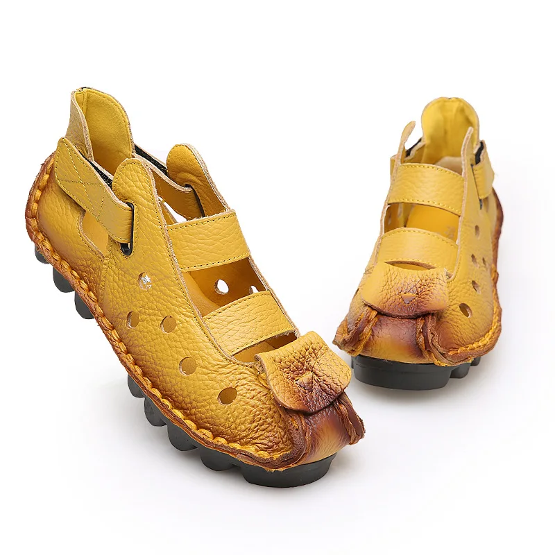 2017 Summer New Soft Bottom Flat Genuine Leather Women Shoes Personality Leisure Women Sandals Retro Handmade Sandals sapato 2017 Summer New Soft Bottom Flat Genuine Leather Women Shoes Personality Leisure Women Sandals Retro Handmade Sandals sapato