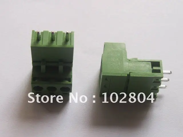 

L Type Green 3way/pin 5.08mm Screw Terminal Block Connector 15 Pcs Per Lot HOT Sale HIGN Quality