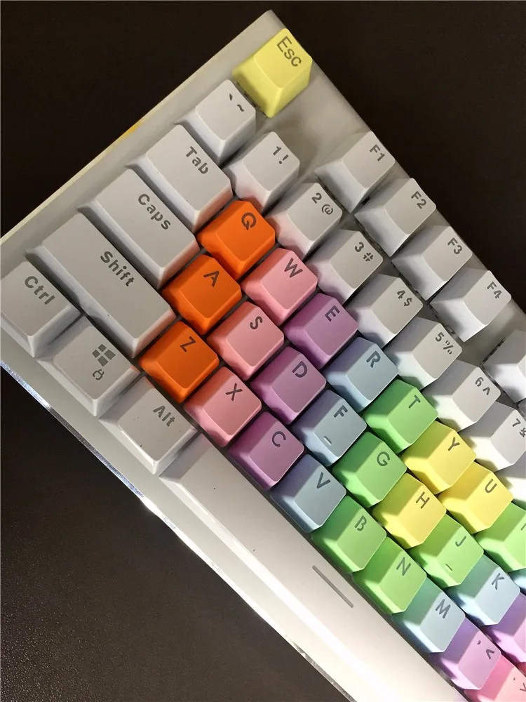 Новое поступление PBT 37 ключ Double shot Rainbow OEM MX переключатели Keycaps подсветка колпачки для проводной USB механическая клавиатура