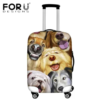

FORUDESIGNS 3D Cat Dog Horse Selfie Elastic Thick Luggage Cover Suitcase Protective Covers for 18-30 Inch Travel Trolley Case