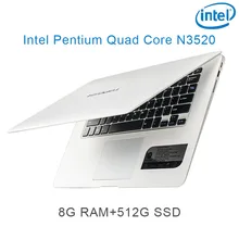 P1-05 white 8G RAM 512G SSD Intel Pentium N3520 14 laptop notebook keyboard and OS language available for choose"