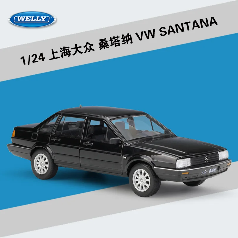 

WELLY 1:24 Scale Diecast Simulation Model Car Volkswagen SANTANA Retro Classic Alloy Metal Toy Car For Kids Toys Gift Collection