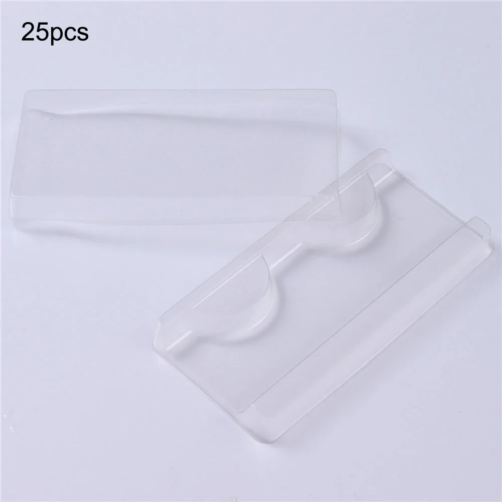 

25pcs Packing Box for Eyelash Clear Lid Tray False Eyelashes Storage Case Lashes Case Makeup Storage Organizer for travel