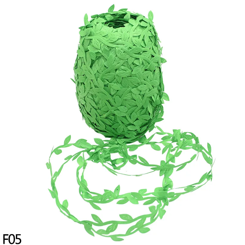 20 метров домашний декор шелковые искусственные цветы природа зеленый искусственные листья из ротанга Свадебные украшения листва Скрапбукинг Ремесло венок - Цвет: F05