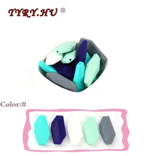 Tyry. hu novo 10 pçs grânulos de silicone grau alimentício bebê brinquedos dentição colar pingente bebê biter chupeta corrente acessórios bpa livre