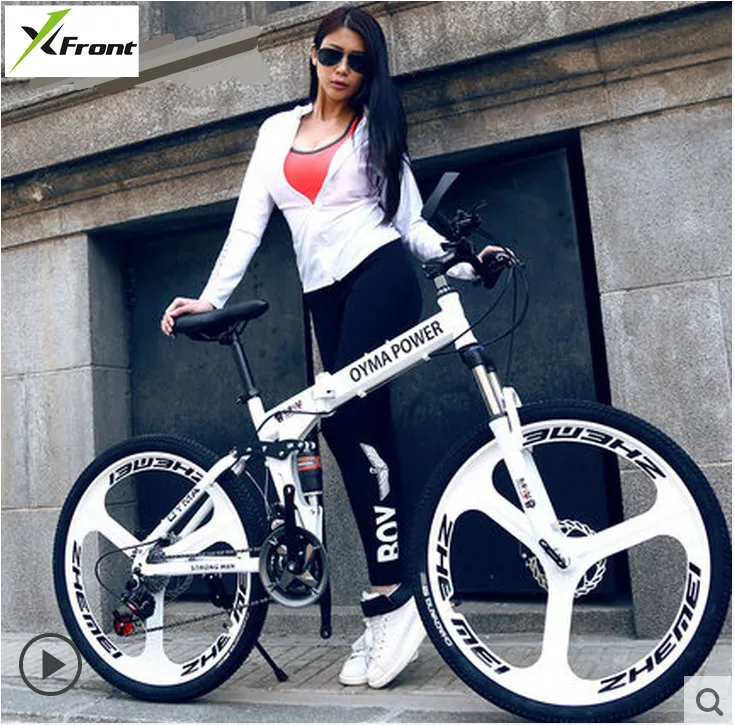 New X Front 26 inch carbon steel damping folding bike frame mountain font b bicycle b