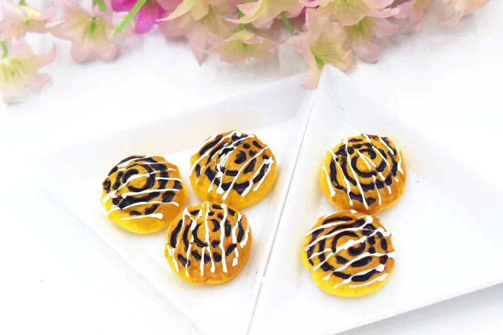 

10pcs/lot flat back resin planar bread DIY resin cabochons accessories about19mm
