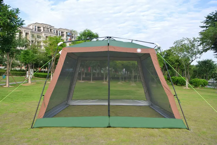 نمط جديد Ultralarge 310*310*210 سنتيمتر 4-6 شخص التخييم خيمة شرفة كبيرة خيمة للشاطئ الشمس المأوى barraca