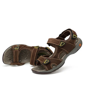 

Luxury Brand Men's Sandals Summer High Quality Genuine Leather Shoes Man Outdoor Summer Beach Male Footwear Adult Plus Size 6-13
